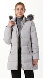 Beige Puffer Jacket with Fur Hood - Perfect for Snow - Ggleaf