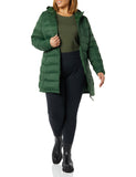 Dark Emerald Green Stylish Winter Essential: Women's Slim Fit Hooded Puffer Jacket - AmEss