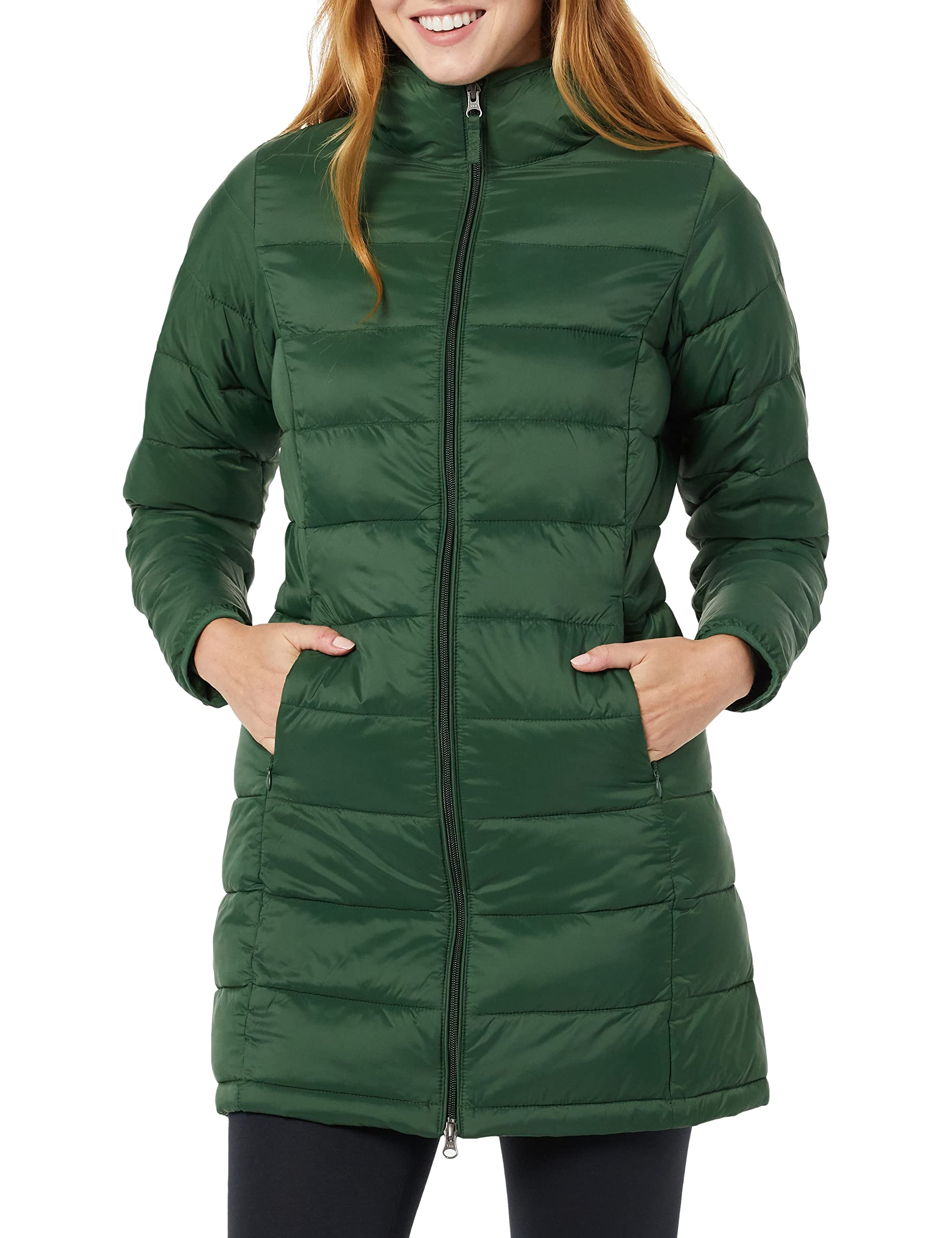 Dark Green Women's Packable Puffer Coat: Lightweight, Waterproof, and Stylish AmEss