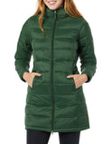 Dark Green Women's Packable Puffer Coat: Lightweight, Waterproof, and Stylish - AmEss