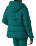Burgundy Women's Versatile & Stylish: Slim-Cut Puffer Coat with Long Sleeves & Hood (Plus Size Options) - AmEss