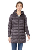 Charcoal Heather Slim Fit Hooded Puffer: Lightweight & Water-Resistant - AmEss