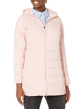 Light Pink Waterproof Hooded Puffer Coat: Slim Fit & Lightweight for Women - AmEss