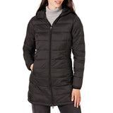 Black Women's Slim Lightweight Hooded Puffer Coat - AmEss