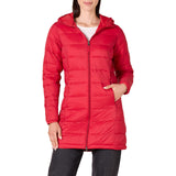 Red Stylish & Practical: Women's Slim Fit Hooded Puffer Jacket - AmEss