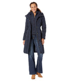 Navy Women's Knee-Length Down Puffer, Hooded, Waterproof - Cole Haan