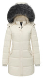 Beige Puffer Jacket with Fur Hood - Perfect for Snow - Ggleaf
