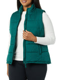 Dark Green Women's Lightweight Puffer Vest - AmEss