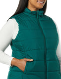 Dark Green Women's Lightweight Puffer Vest - AmEss