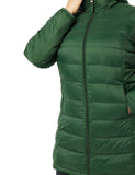 Light Pink Waterproof Hooded Puffer Coat: Slim Fit & Lightweight for Women - AmEss