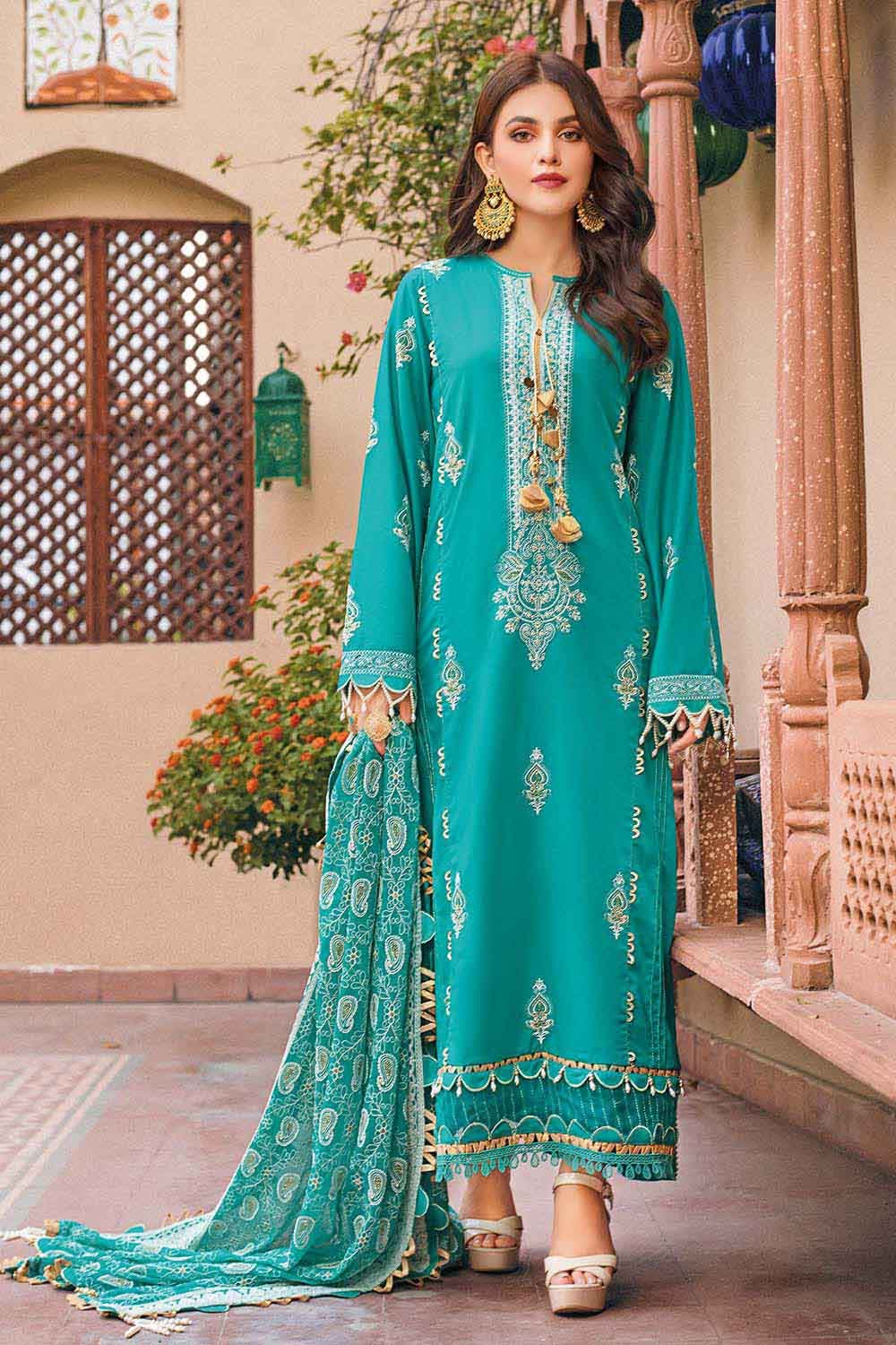 PM-12016 Gul Ahmed Online Premium Lawn Chiffon 2022