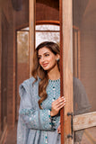Farasha Beryl Grey Dastoor Embroidered Lawn SS 2024