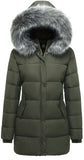 Dark Green Warmth and Style - Puffer Jacket, Removable Hood - Ggleaf