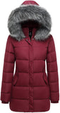 Rust Red Snow Day Ready - Thicken Puffer Coat, Slim Fit - Ggleaf