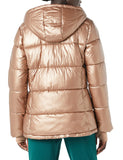 Camel Leopard Women's Long Puffer Coat - Lightweight & Warm - AmEss