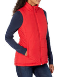 Red Women's Hooded Puffer Vest - AmEss