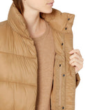 Camel Women's Slim Coat: Lightweight & Water-Resistant Puffer - AmEss