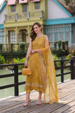 Saadia Asad D3- Mustard Yellow Noor Eid Luxe Chikankari 2025