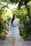 Saadia Asad D2-A Feroze And Mint Colour Block Noor Luxury Chikankari Lawn 2024