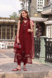 Saadia Asad D1- Mulberry Red Noor Eid Luxe Chikankari 2025