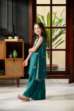 Dhanak SS24DK-0166 Dark Green 2Pcs-Kids Mommy And Me 2024