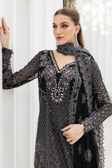 Maria B MPC2401-999-BLK Embroidered Chiffon Collection 2024