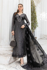 Maria B MPC2401-999-BLK Embroidered Chiffon Collection 2024