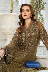 Maria B MPC2408-999-BRZ Embroidered Chiffon Collection 2024