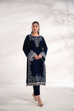 Dhanak FW24DA-1891 Navy Blue Velvet Drop I 2024