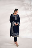 Dhanak FW24DA-1891 Navy Blue Velvet Drop I 2024