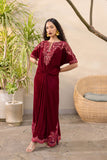 Dhanak FW24DA-1899 Maroon Velvet Prets 2024