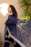 Dhanak FW24DA-2615 Navy Blue Velvet Drop I 2024