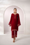 Dhanak FW24DA-2623 Maroon Velvet Prets 2024