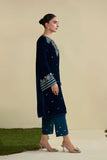Dhanak FW25DA-2807 Turquoise Blue Velvet Muse Pret 2025