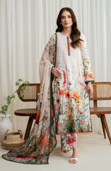 Zarif ZGS-01 Cream Printed Georgette Silk Collection 2024