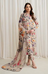 Zarif ZGS-05 Beige Printed Georgette Silk Collection 2024