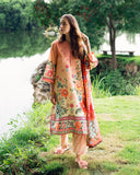 Roheenaz Petal Glaze Garden Veal Printed Lawn 2025