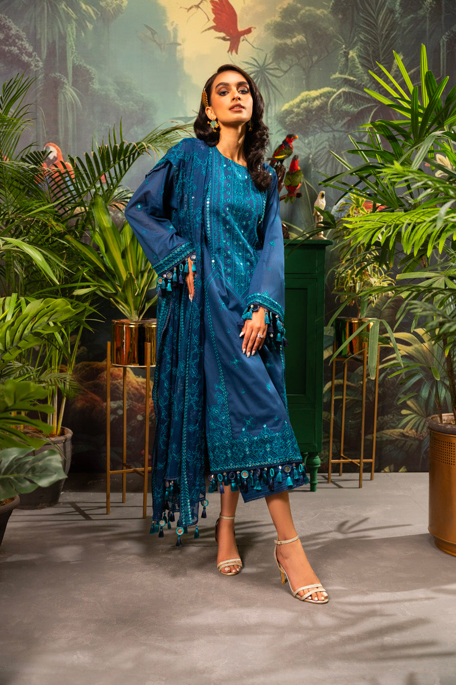alkaram dress design CHIKANKARI VOL-2 BY AL KARAM 2001 TO 2008 SERIES COTTON EMBROIDERY PRINT DRESSES