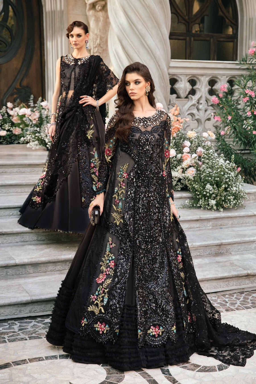 maria b black chiffon dress Maria B