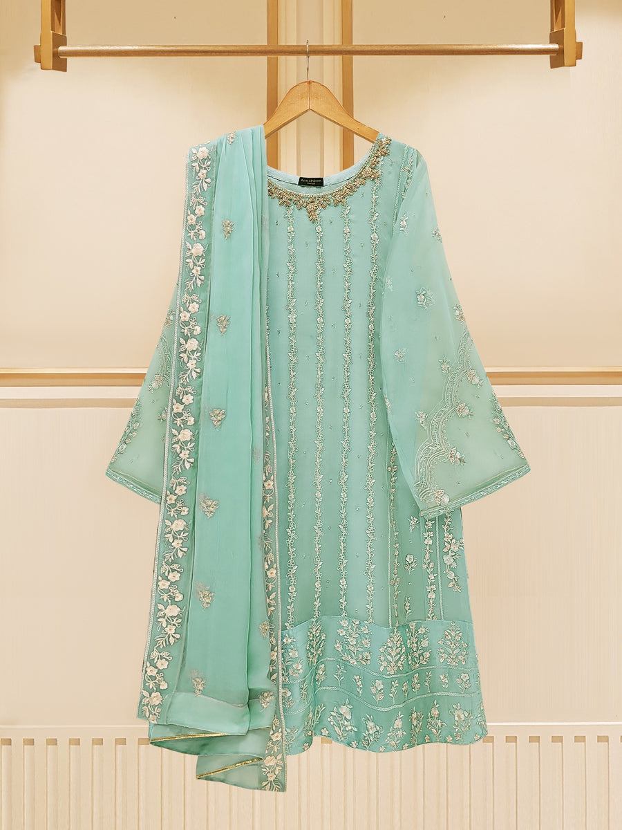 Agha Noor 3 Piece - Embroidered Chiffon S109414 Prets 2024