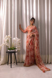 Dhanak Koel:  SS24HF-3015 PEACH SAREE Couture 2026
