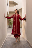 Dhanak FW24DA-2613 Maroon Velvet Drop I 2024