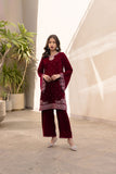 Dhanak FW24DA-2610 Maroon Velvet Drop II 2024