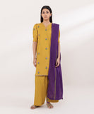 Sapphire  3 Piece Embroidered Cambric Suit PEDY24DFV511 Intermix Collection 2024