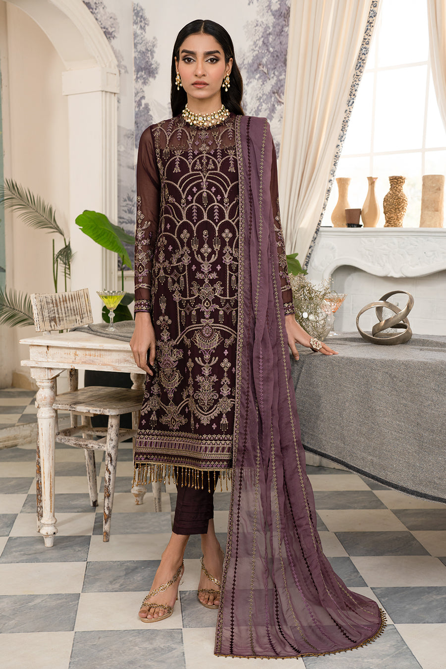 Zarif ZAF 09 Zinat Afsanah Formal Chiffon Collection 2024