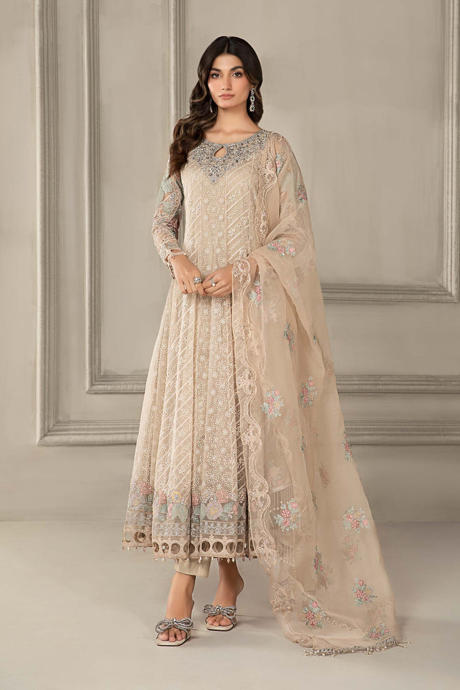 Maria B SFF2403-ESM-BEG Evening Wear Eid Collection 2024 Sara Clothes Maria B SFF2403-ESM-BEG Evening Wear Eid Collection 2024 Sara Clothes