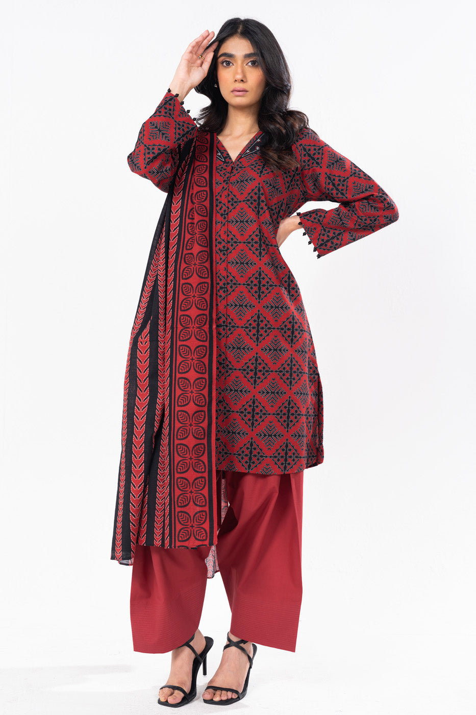 Alkaram SLR-86-24-7-Red  Winter Collection 2024
