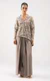 Asifa N Nabeel Taupe Bloom Drape Set Lyle Luxury Formals 2025