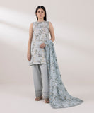 Sapphire  3 Piece Embroidered Zari Lawn Suit U3PELX24V512 Intermix Collection 2024