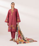 Sapphire  3 Piece Embroidered Cambric Suit U3PESG24V514 Intermix Collection 2024